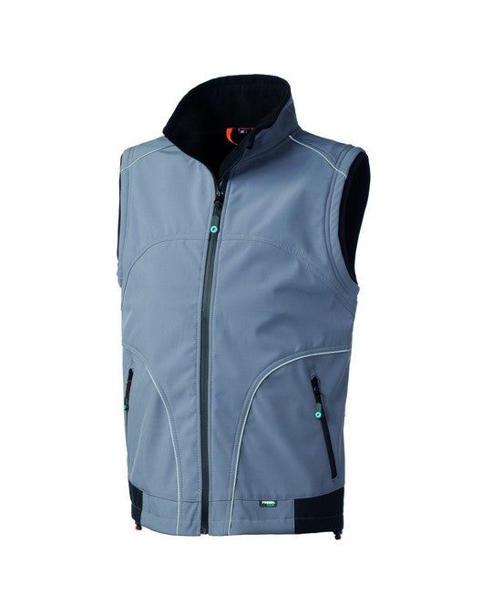 Gilet Softshell a Tre Strati con Chiusura Waterproof e Dettagli Rifrangenti