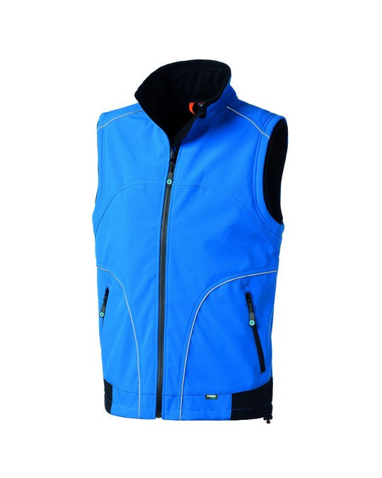 Gilet Softshell a Tre Strati con Chiusura Waterproof e Dettagli Rifrangenti